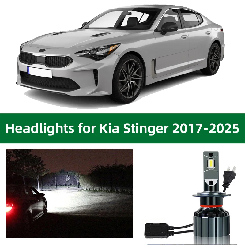 

Car Headlamp Bulbs For 2017 2018 2019 2020 2021 2022 2023 2024 2025 Kia Stinger Headlight Canbus LED Lighting Low High Beam Lamp