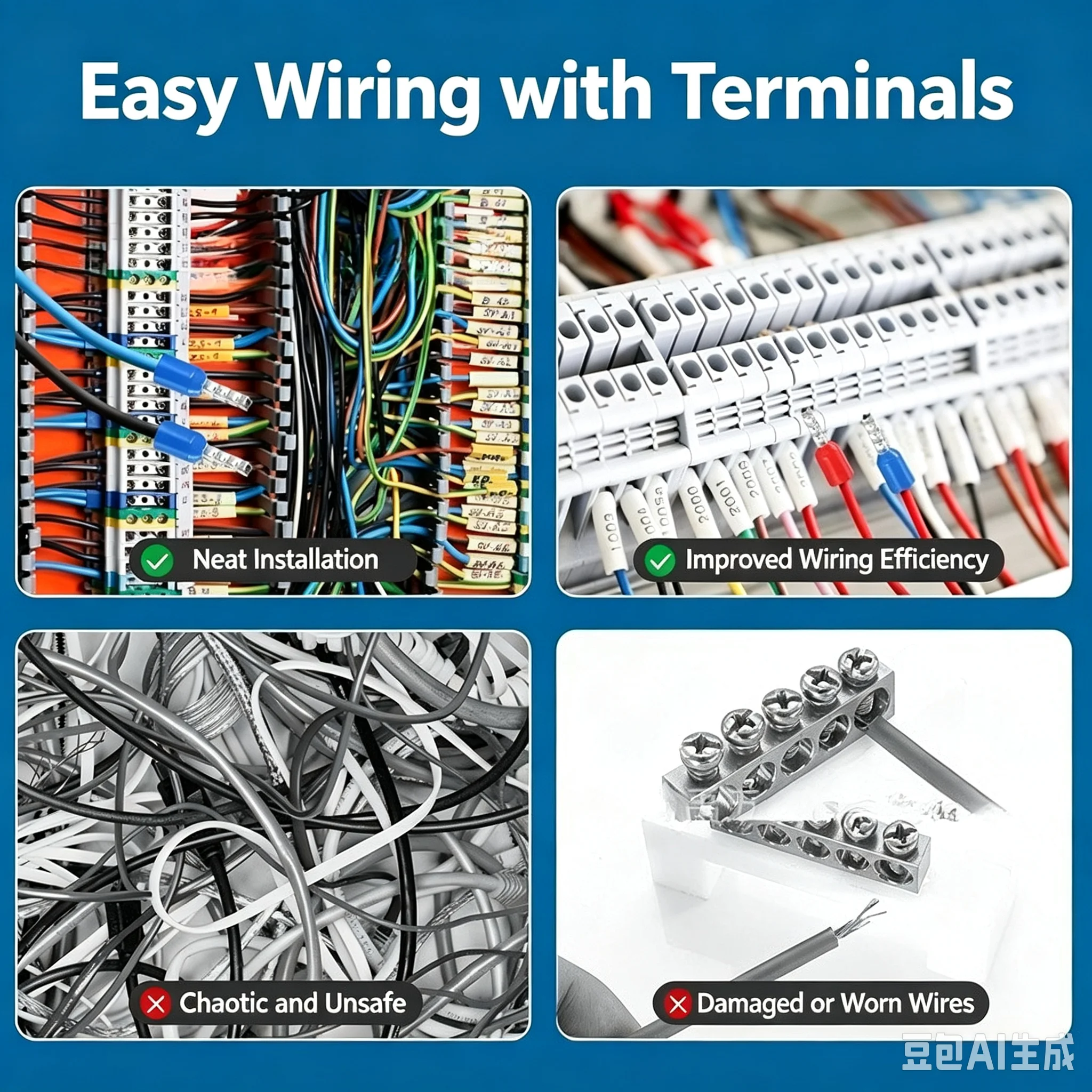 1000PCS Boxed Copper VE Wire Ferrules Kit, Pre-insulated Cold Crimp Bootlace Terminal Wiring Connectors