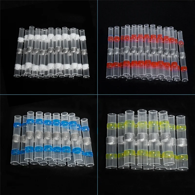 

A003 140 шт. соединители для проводов с паяным уплотнением, термоусадочные соединители для стыковых проводов, многоцелевой комплект электрических клемм, автоматический морской