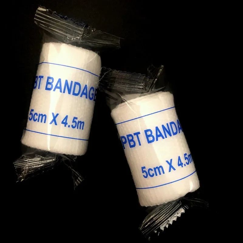 10pcs/lot 5cm X 4.5m Cotton PBT Elastic Bandage Conforming First Aid Gauze For Wound Dressing Emergency Care