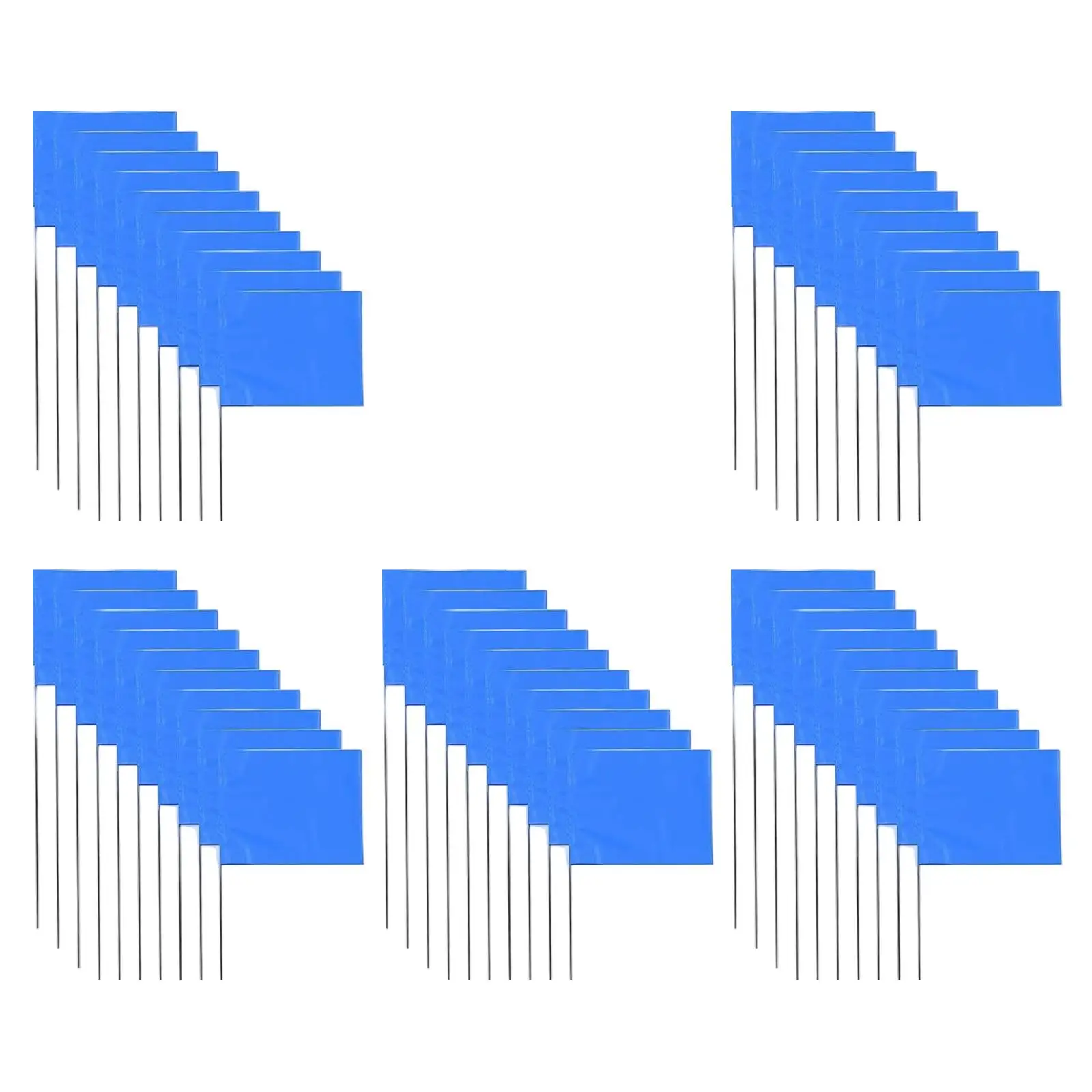 Multipurpose Blue Marking Flags Writable PVC Stakes Lawn Markers for Landscaping Projects Irrigation Survey and Mapping