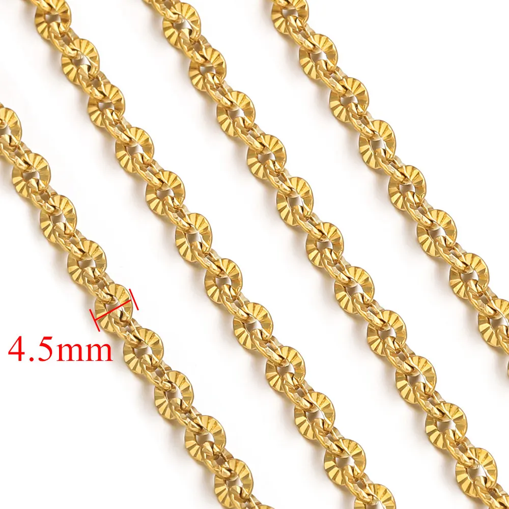 2M Lot Stainless Steel O Shape Oval Chain Cross Plated Gold For Jewelry Making DIY Necklace Bracelet Accessories Wholesale Bulk
