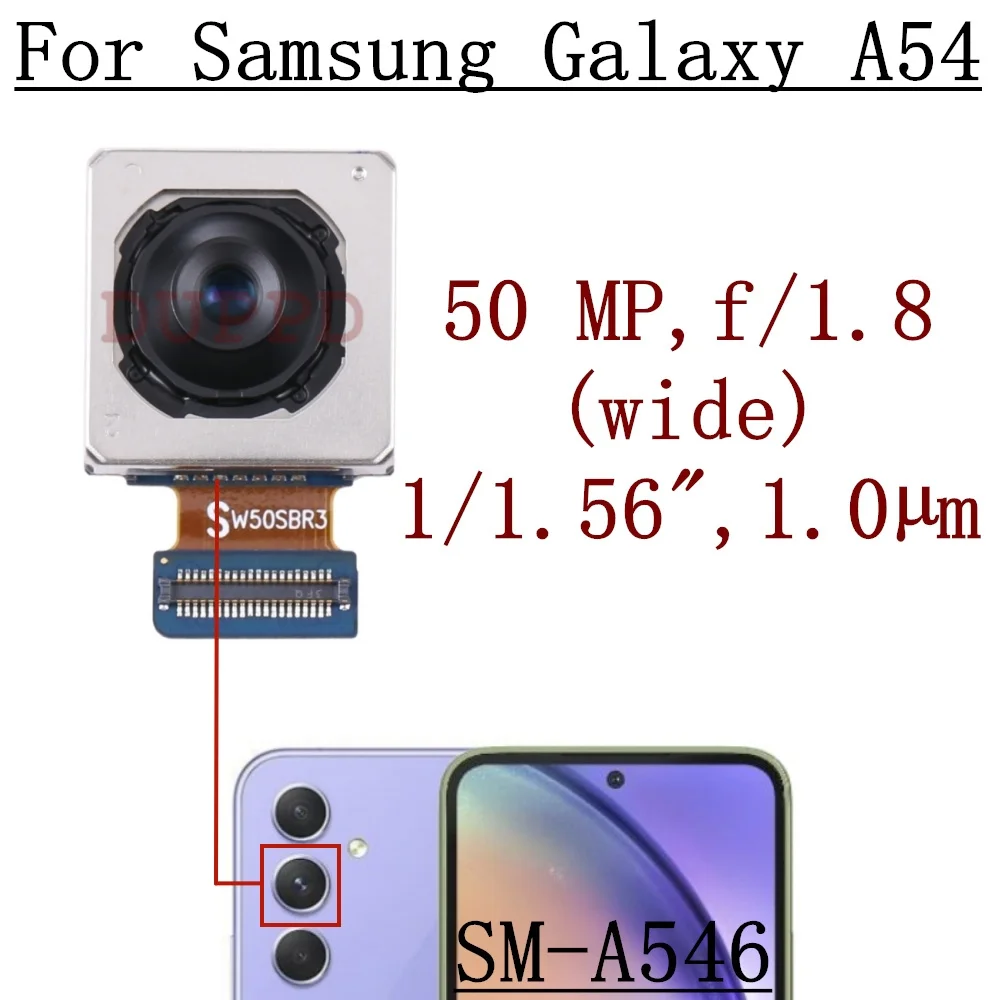 Rear Front Camera For Samsung Galaxy A54 A546B A546V A546U Frontal Selfie Wide Macro Backside Back Camera Module Spare