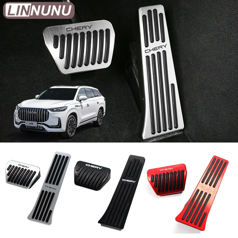 

LINNUNU 2PCS Car Foot Fuel Brake Pedals Cover aluminum alloy For chery Jaecoo J8 accessories 2025 2024 Car interior omoda 5