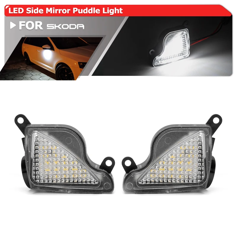 2x Error Free Led Under Side Mirror Puddle Light Kit For Skoda Octavia 3 5E 2 1Z Superb 3 B8 2 B6 Scout OEM: 3T0945291/2B