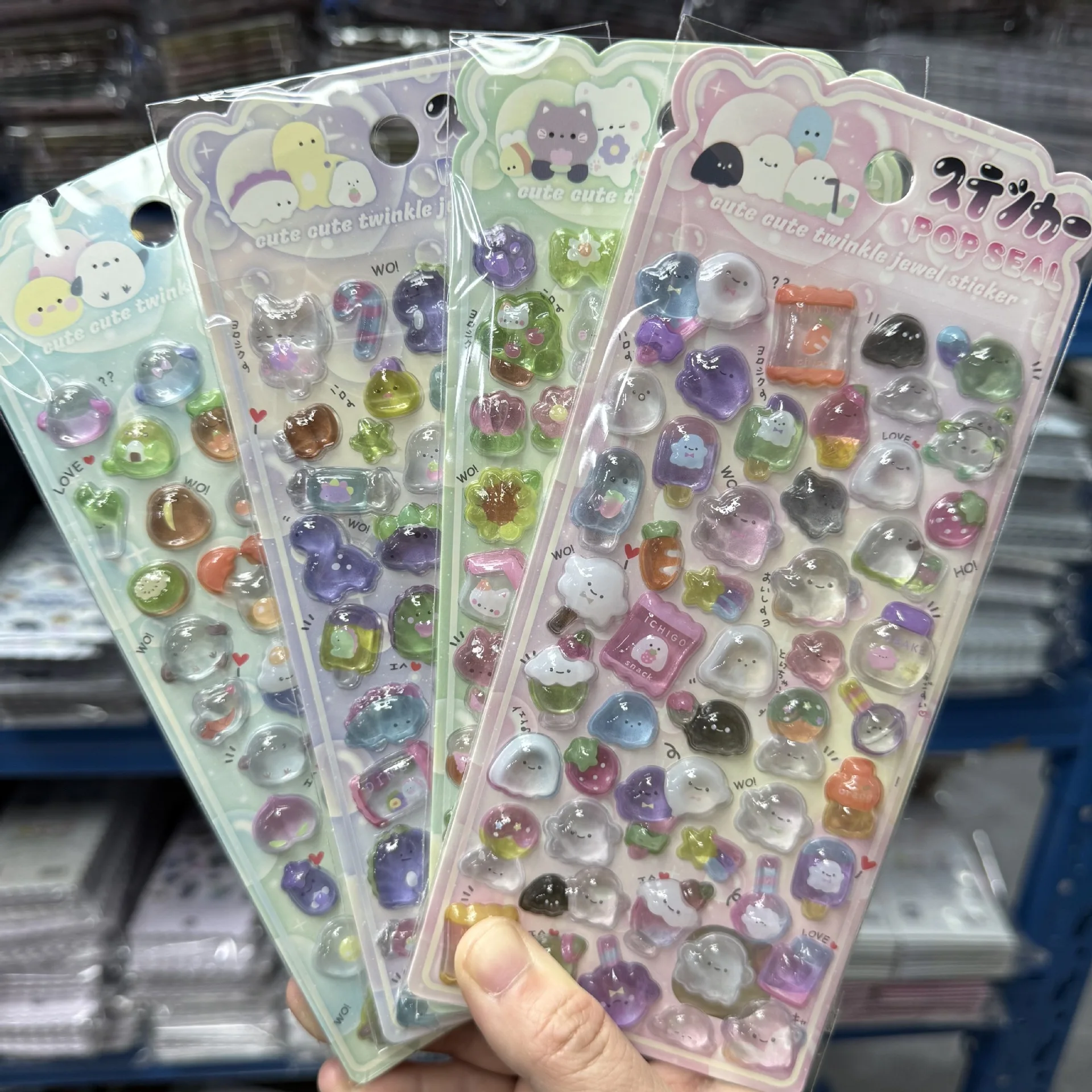 

Twinkle 3D Puffy Cute Ghost Cat Animal Embossed Jewel Stickers Kids Reward Gift For Phone Decoration Handcraft DIY Art Decor