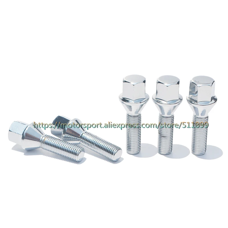 10pcs/lot Cone Seat 12x1.25 |40mm 45mm 50mm | Car wheel Spacer Extended Lug Bolts For Peugeot