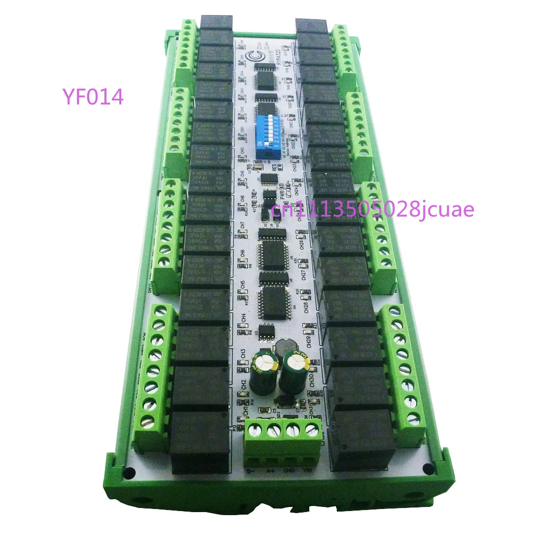 32CH Modbus RTU RS485 Relay Module 20A DC 12V 24V DIN Rail Industrial Control with DIP Switch RYR432D
