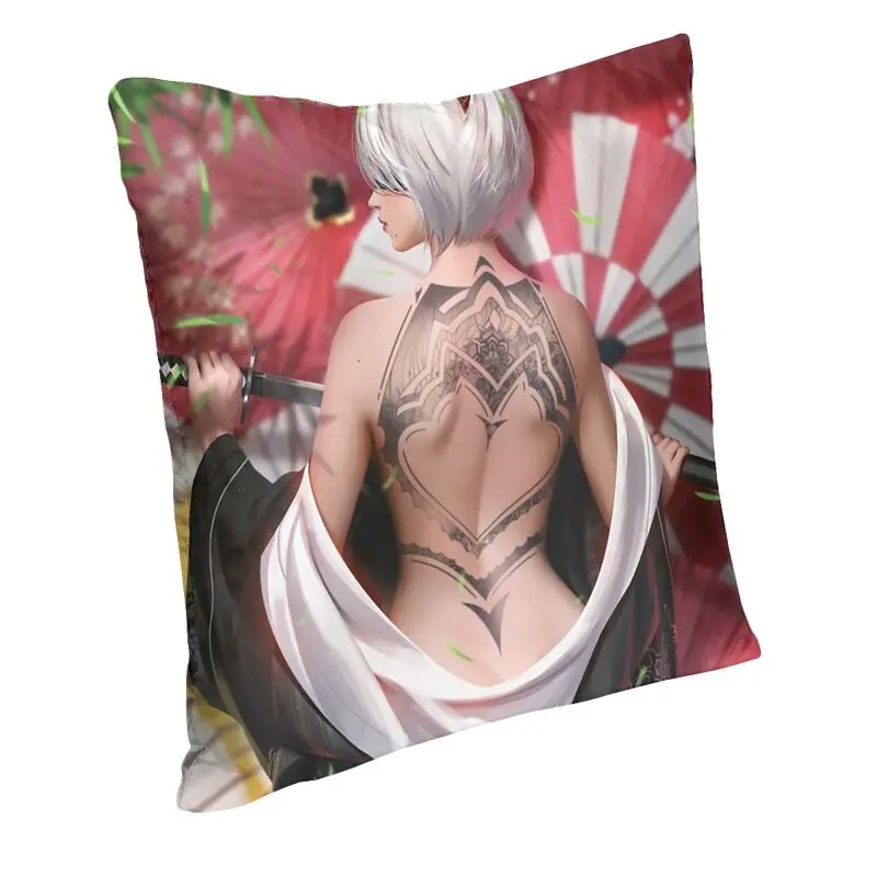 Nier Automata Anime Hentai Girl Cushion Cover Sofa Decoration Sexy YoRHa 2B Thighs Thicc Ass Butt Throw Pillow Cover 45x45cm