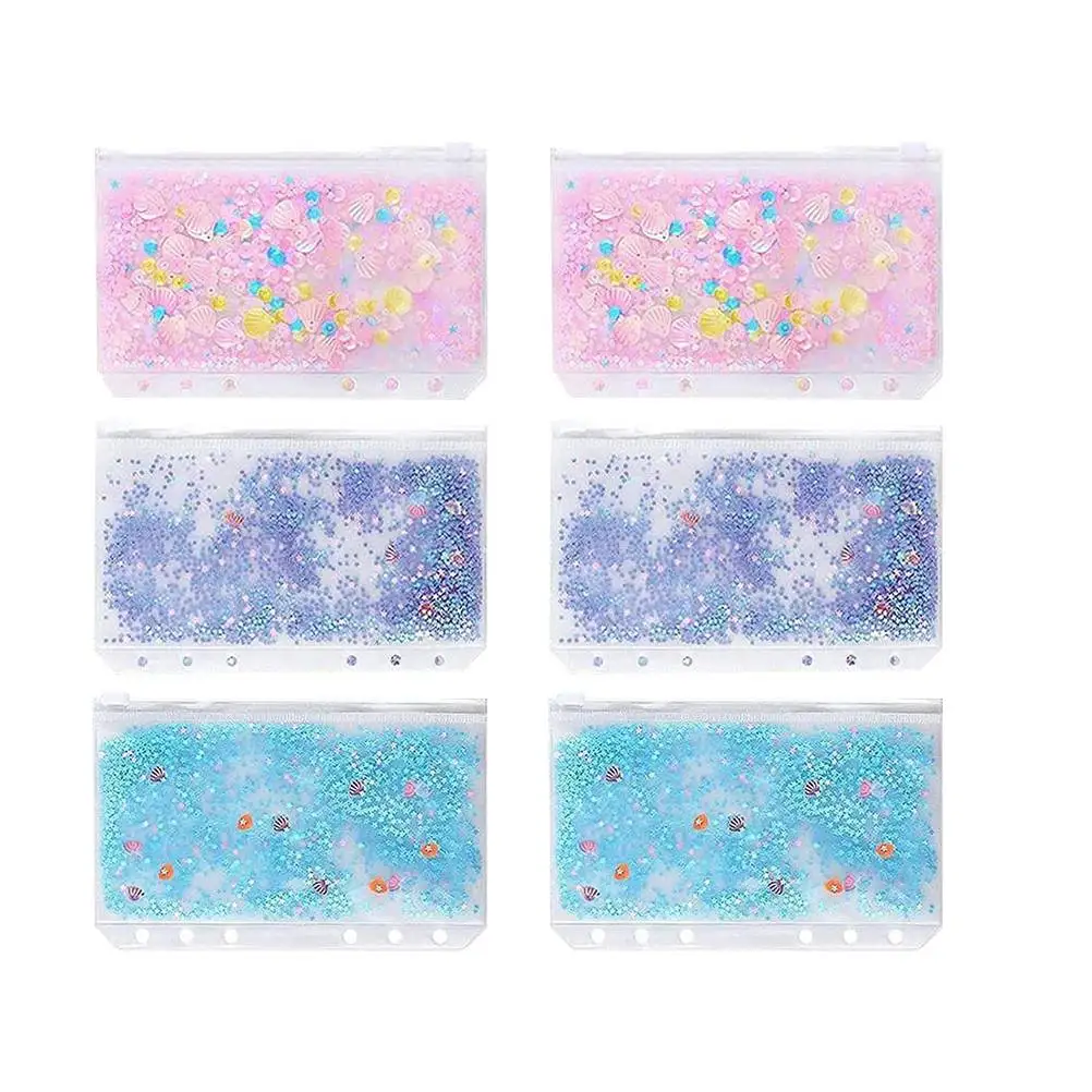 6 шт., сумка для переплета, папка-переплет, 6 отверстий, сумка для хранения на молнии, карманы с вкладышами, органайзер для документов