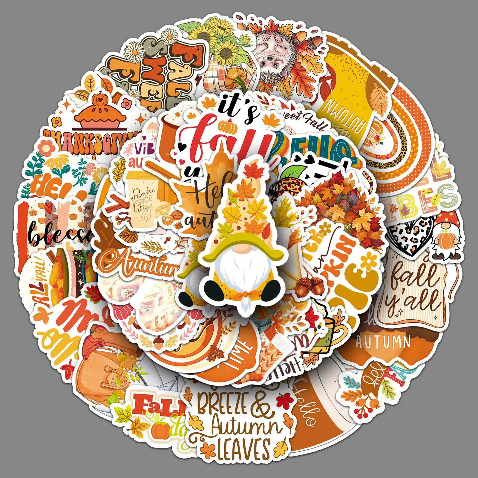 

50PCS Cartoon Autumn Ins Style Graffiti Stickers Creative Decoration Mobile Phone Case Notebook Water Cup Toy Gift Stickers