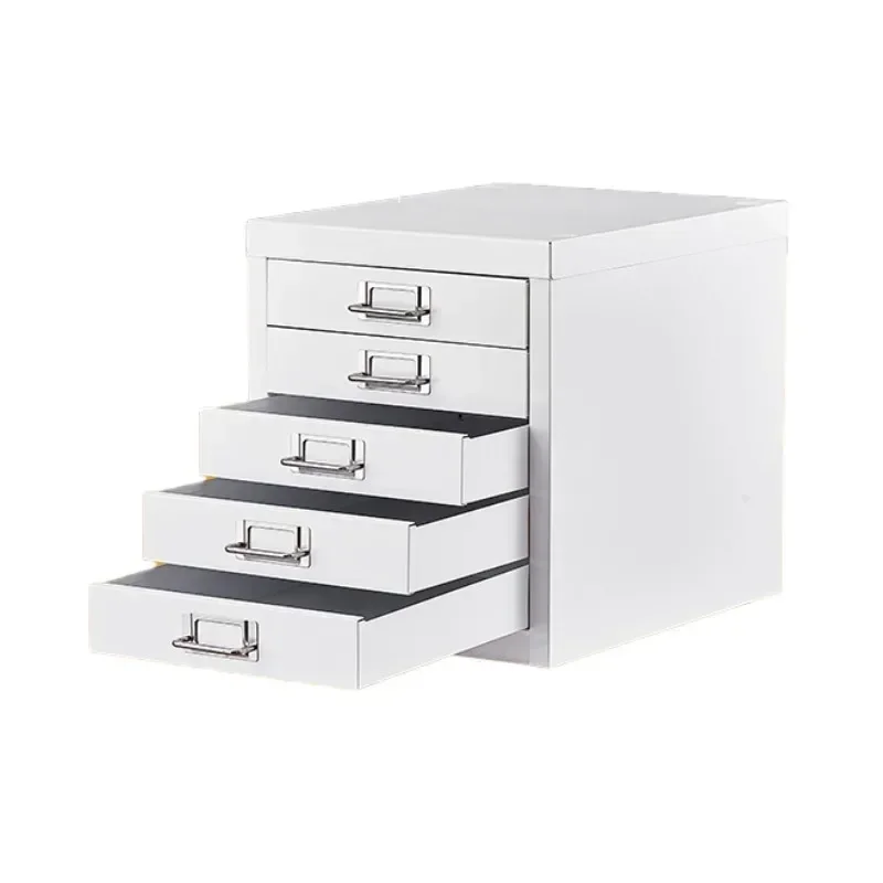 

Office Cupboard 5 Drawer Metal Fireproof Office Cupboard File Cabinet with Silvery white drawer pulls Hot sales