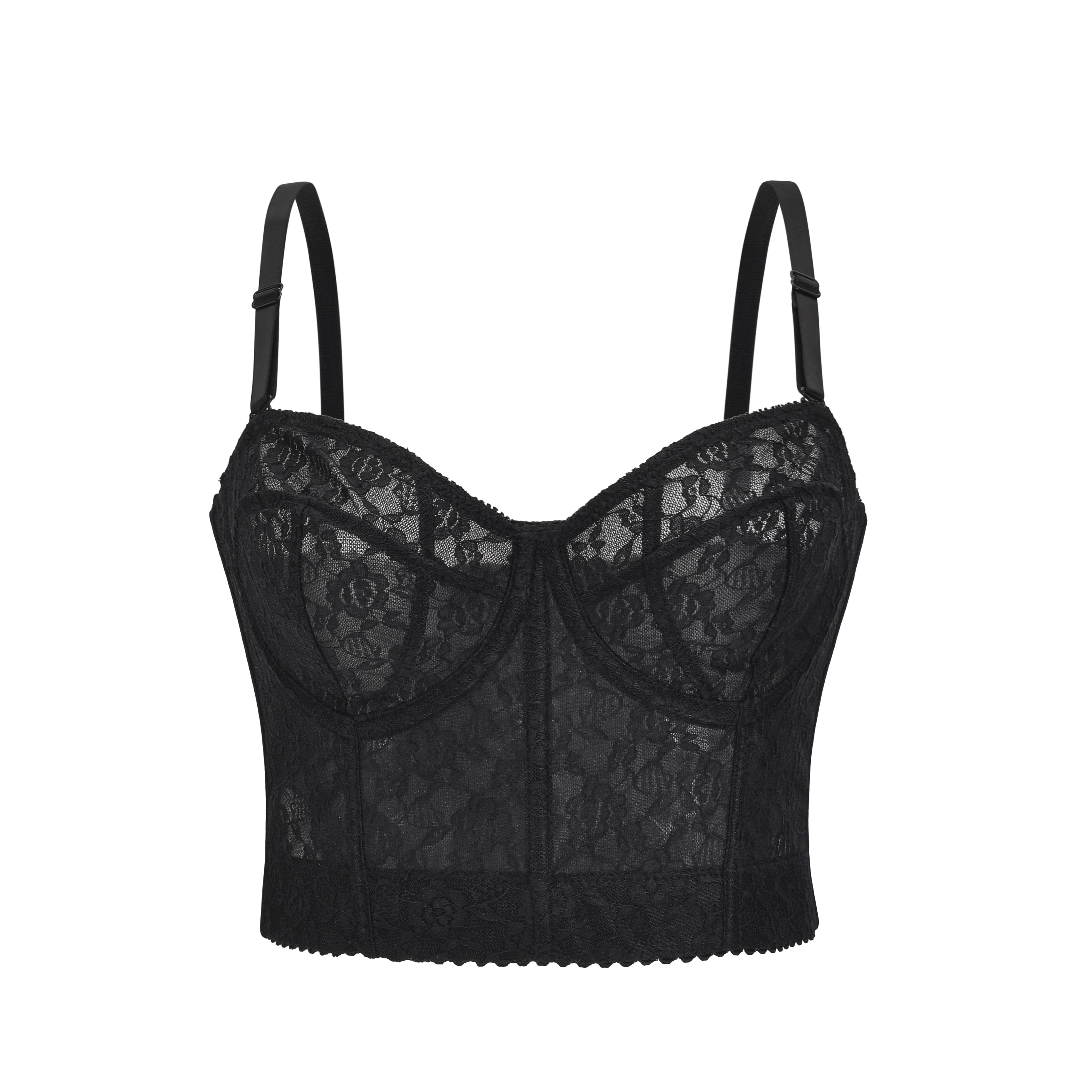 

Sexy Black Transparent Lace Crop Top for Women's Y2k Clothing Sexy Push Up Bralet Corset Bustier Bra Tops Solid Camis Streetwear