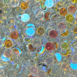 Aurora AB Shiny Crystal Glass Hemispherical Mermaid Beads Non Hotfix Glue On Rhinestones Nail Art Garment Decorations