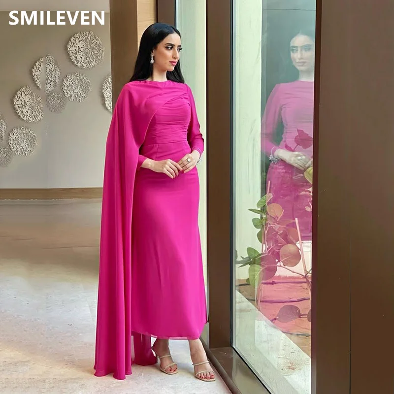 

Smileven A-line Pink Elegant Prom Dresses فساتين سهرة Luxury Saudi Arabria Formal Occasion Dress Gift Customized 2025