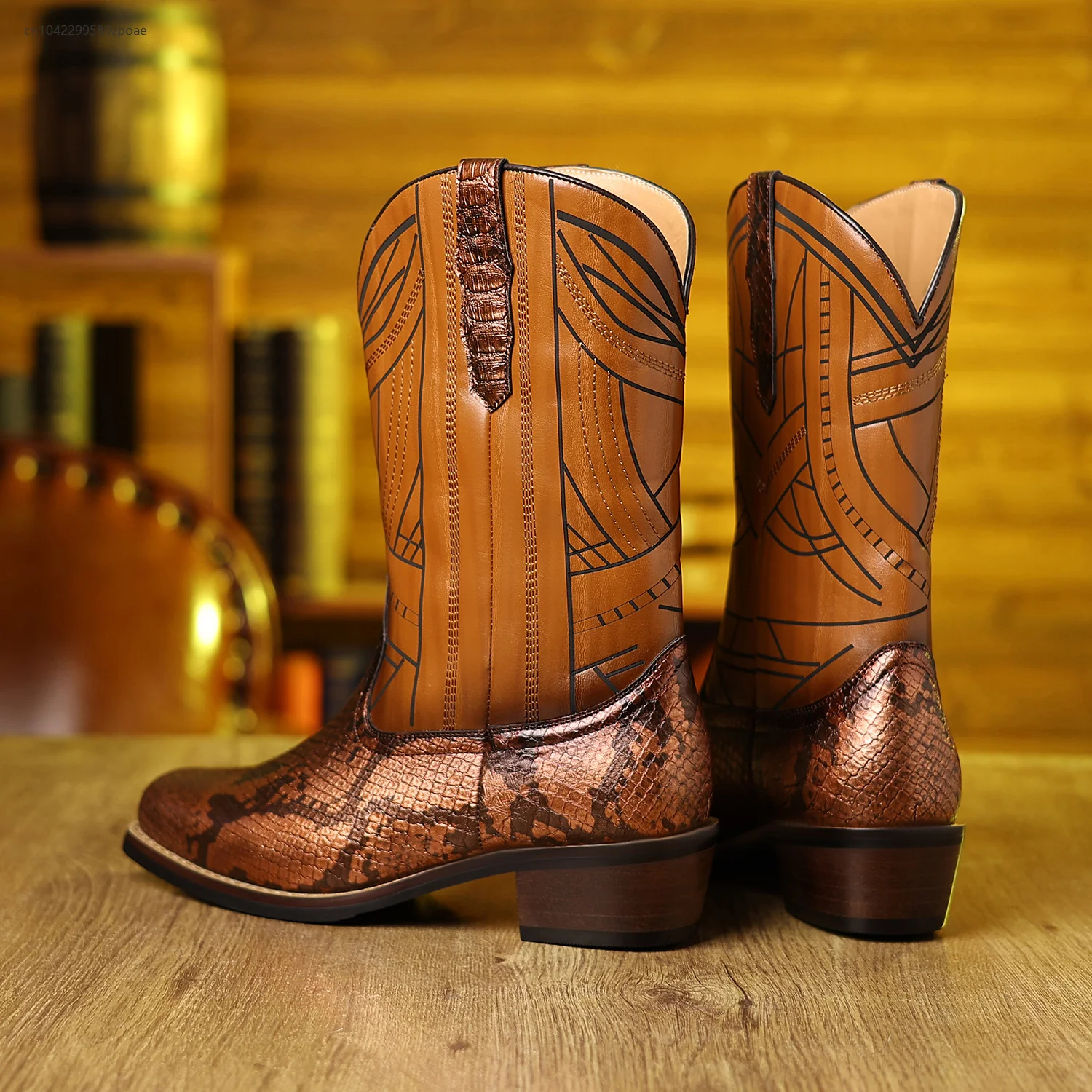 Men's Retro Medieval Western Cowboy Boots High Boots PU Leather Boots Halloween Cosplay Viking Pirate Knight Boots 2025