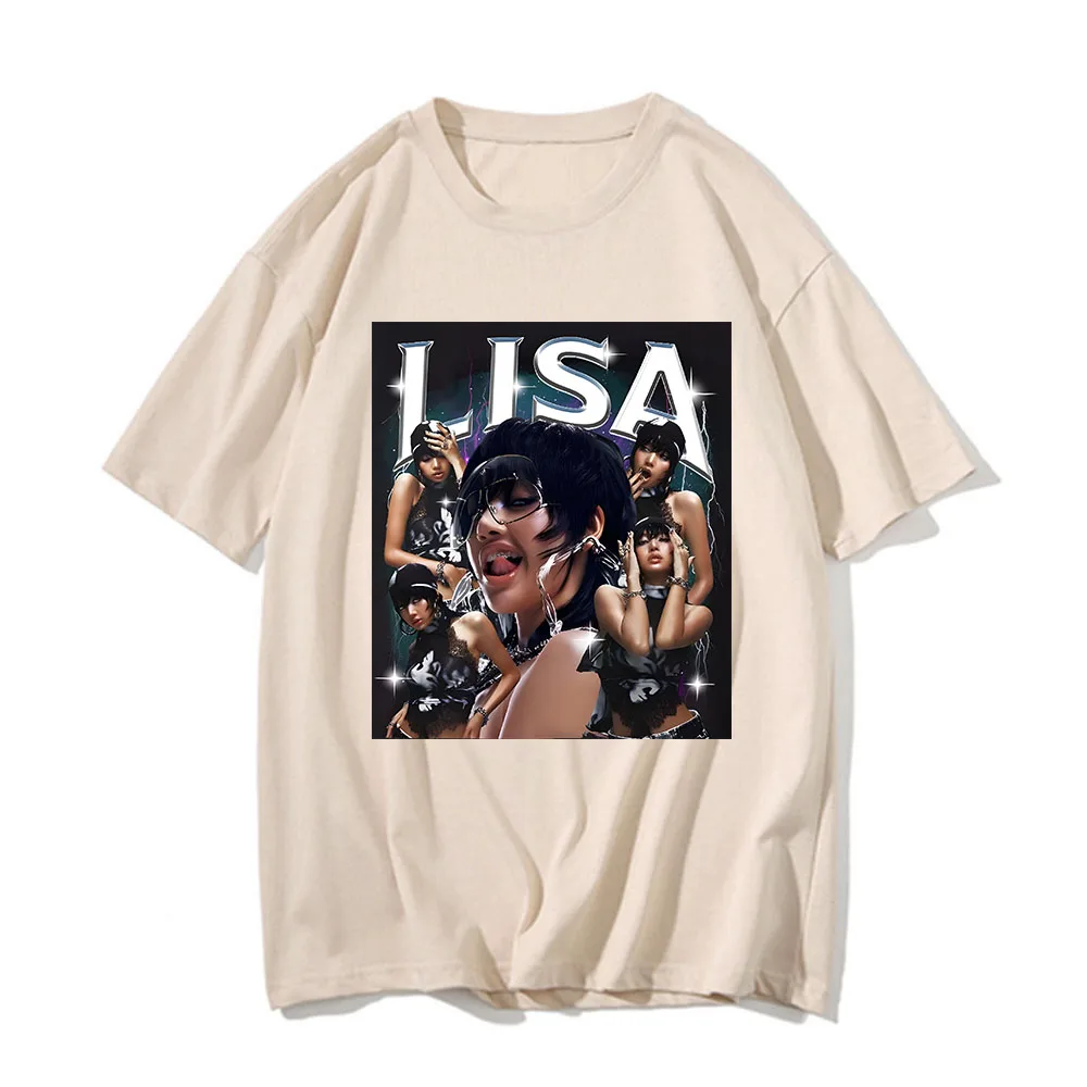 Hipster Lisa Rockstar 2024 New Song t-shirt uomo donna cotone stampa grafica t-shirt t-shirt allentate Top vestiti regalo di compleanno