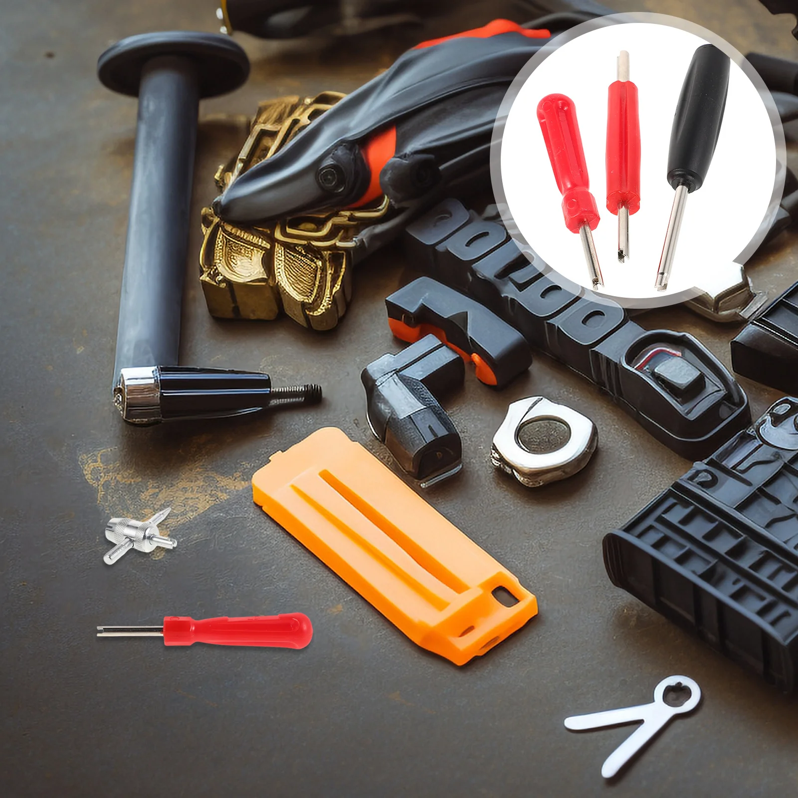 

3Pcs Valve Stem Tool Tire Deflator Core Remover Adjustable Torque Wrench Car Rv Truck Use Tire Deflator Tool Tube Core Puller