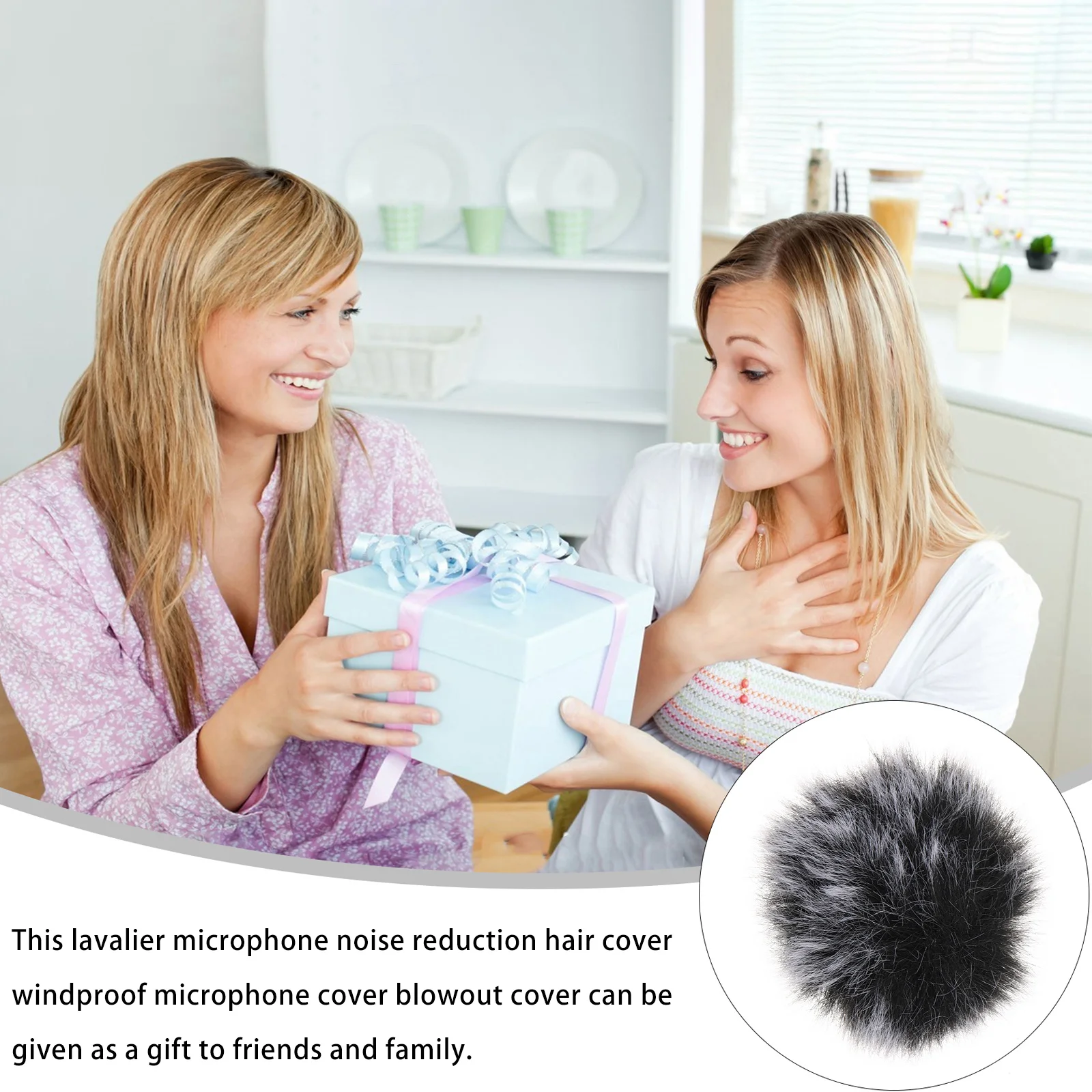 

2Pcs Windproof Microphone Covers Clip-on Protective Mic Guard Noise Reduction Microphone Accessory for Recording Performance