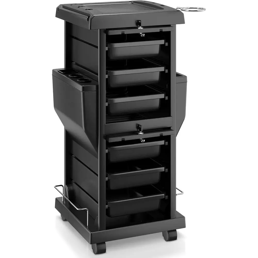 

Тележка для парикмахерских инструментов с 6 выдвижными ящиками и системой блокировки