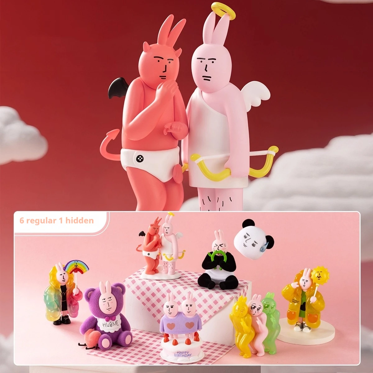

[New] Genuine Official Pink Bunny "Beautiful Mood" Blind Box 2 Generation Abstract Funny Tabletop Ornaments Tide Play Around