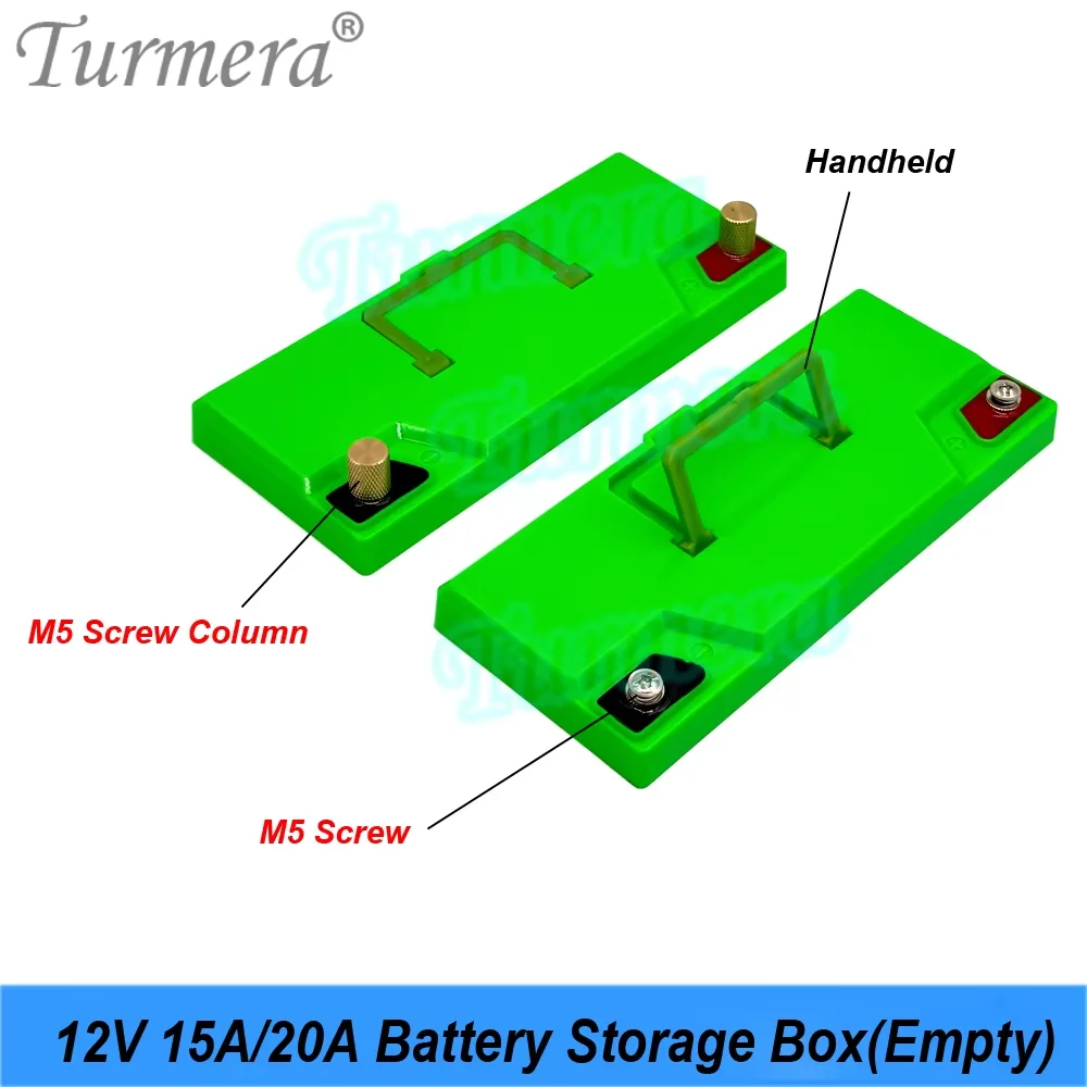 Turmera 12 V 15 A 20 A Batterie-Aufbewahrungsbox mit Hand-M5-Schraube für DIY 18650 32700 33140 12 V 24 V unterbrechungsfreie Stromversorgung