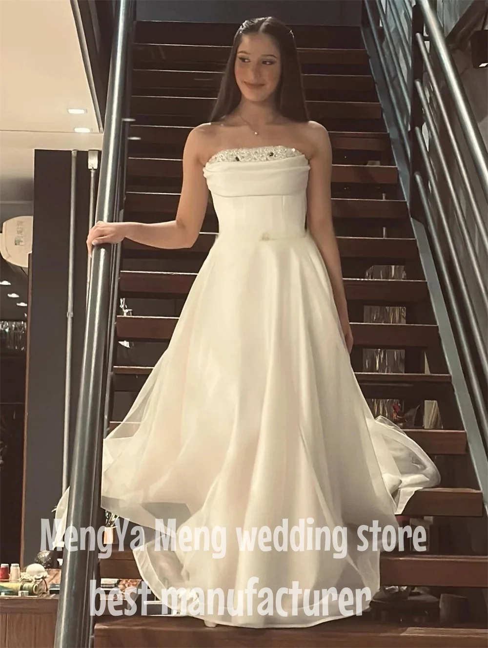 

ZHUISHU Customized Exquisite Pleat Draped Beading Sequined Sash A-line Strapless Long Dresses Bespoke Occasion Dresses