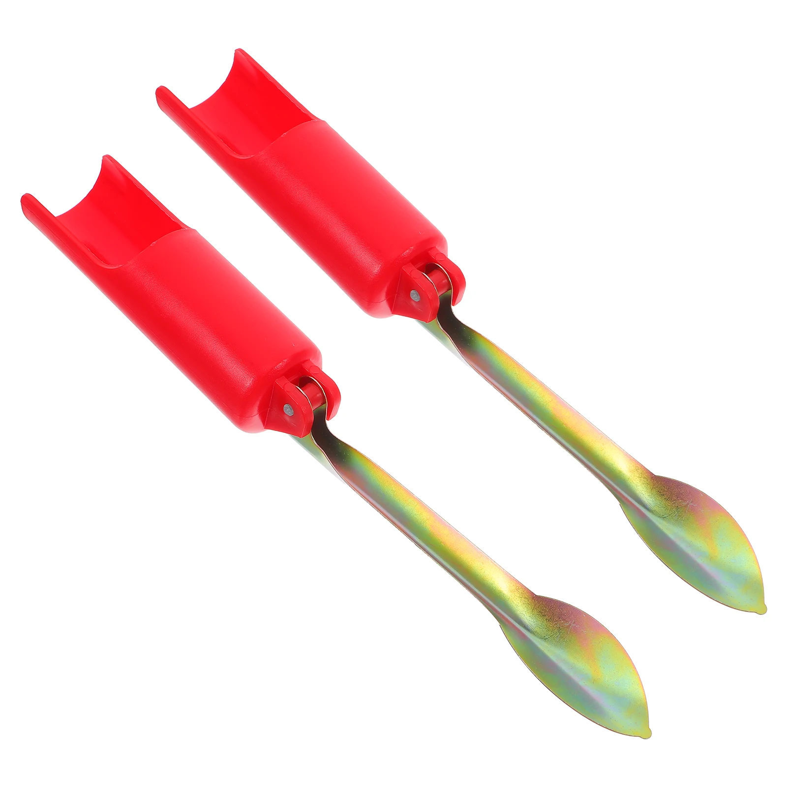 

2pcs Foldable Fishing Rod Holder Ground Plug 32cm Red Stand PE Plastic Metal Adjustable Fish Pole Bracket Stable Reliable