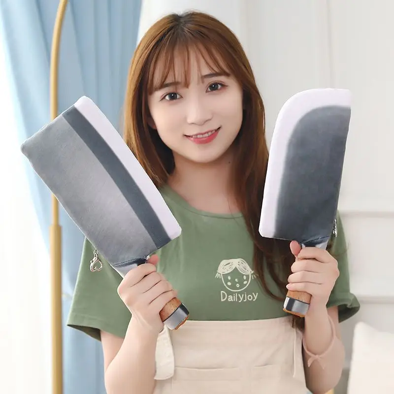 Novelty Cleaver Shape Plush Toy Soft Stuffed Knife Doll Funny Cosplay Simulation Knife Plush Decoration Adult Friend Present