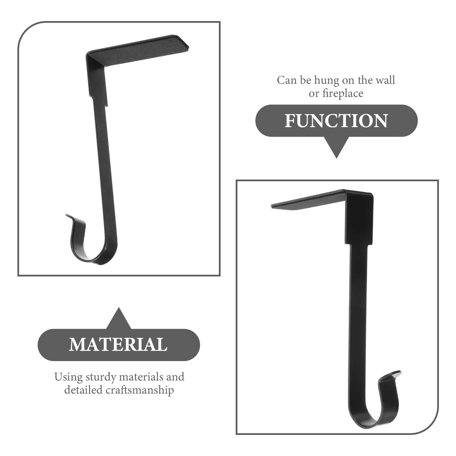 

Christmas Decoration Hooks Strong Metal Ornament Hangers for Stockings Gifts Fireplace Table Use No Nails Needed Hanging Hook