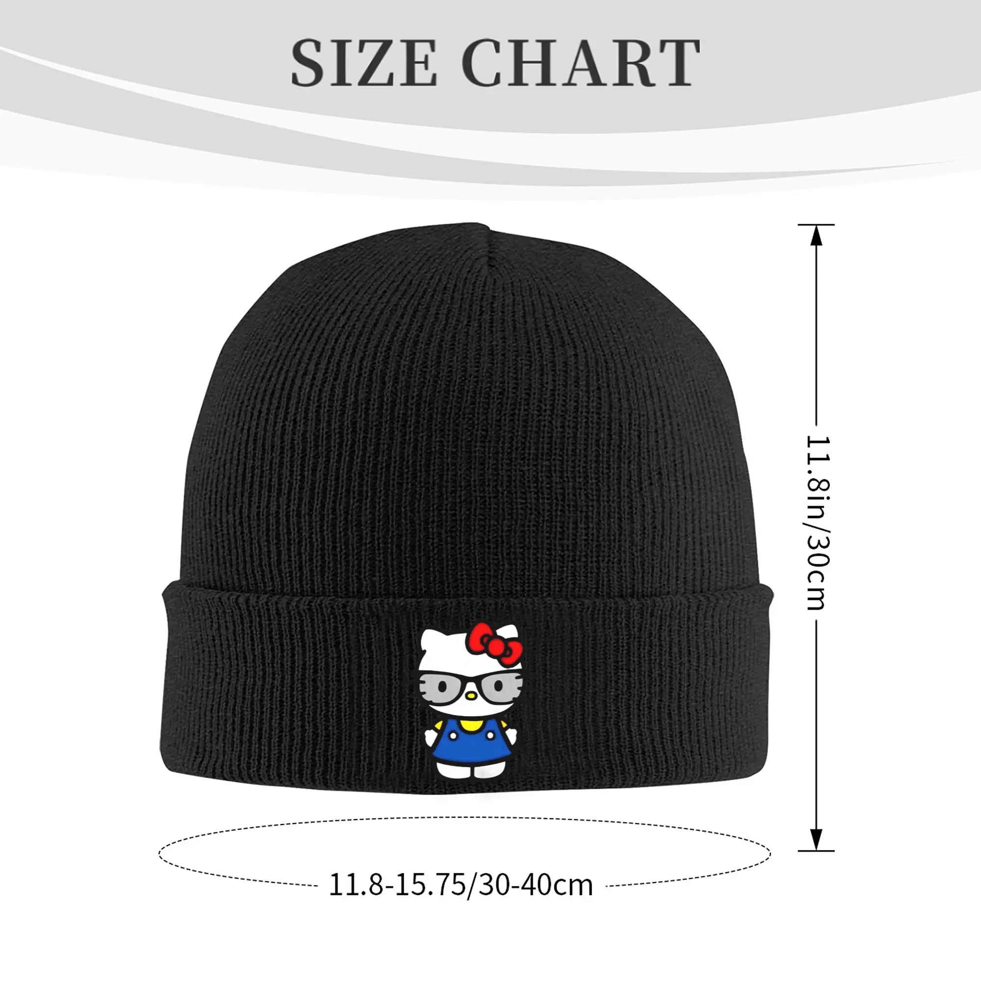 Hello Kitty glasses sanrio Merch Warm Slouchy Beanie For Men Women Knitted Skull Cap  Bonnet Hats