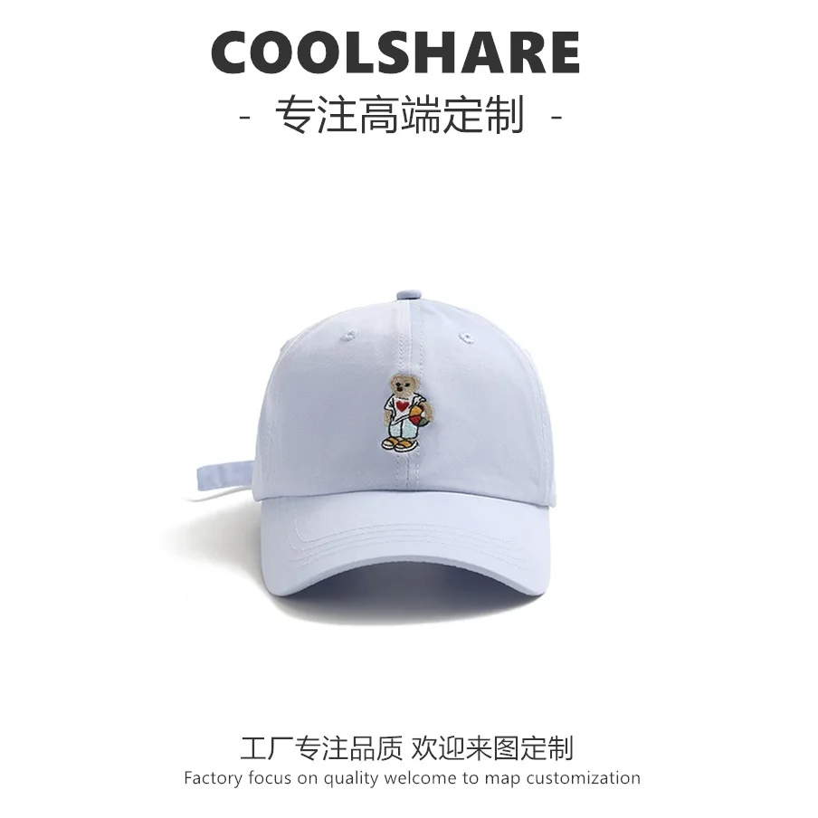 Summer Running Sports Cap High Quality Bear Embroidery Baseball Cap Tennis Sun Hat Soft Top Duck Tongue Cap