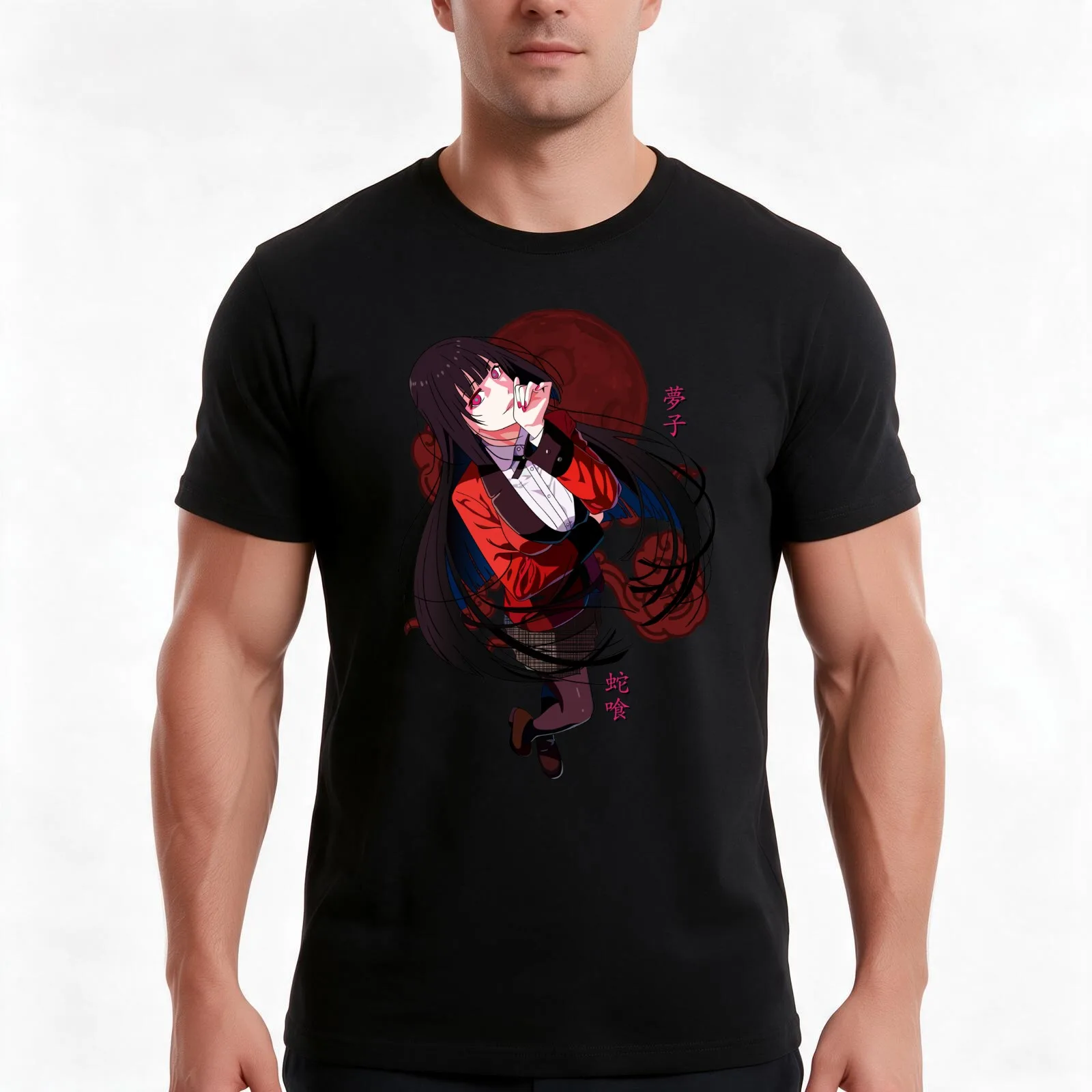 Jabami Yumeko Risky Gambler T-Shirt Summer Casual Cotton Tee Oversized Streetwear Tops Vintage Graphic Print 100% Cotton