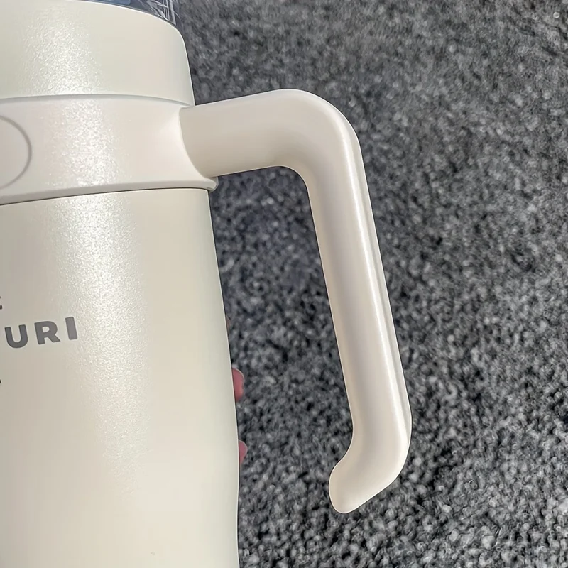 1 قطعة 1140 مللي كوب ماء ذو سعة كبيرة لاستخدام المركبات ، كوب شرب مكتبي أنيق مع قش ، كوب موزع ثلج من الفولاذ المقاوم للصدأ