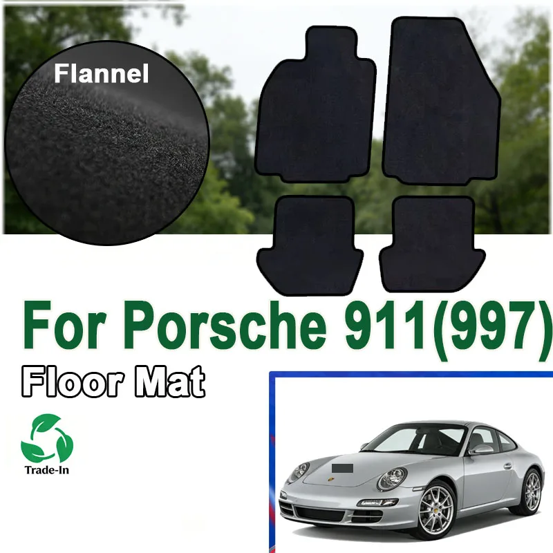 

Фланелевые автомобильные коврики для Porsche 911 (997) 2005-2012, противоскользящие, стильные, без запаха, огнестойкие, водонепроницаемые.