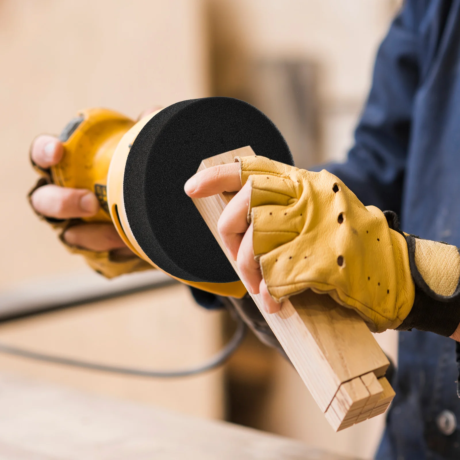 

10pcs Sponge Interface Pads High-Density Soft Buffer Backing Pads Even Pressure Polishing Automotive Die Grinder Sanding Disc