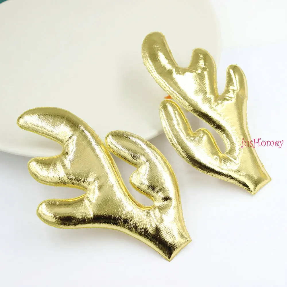 10PCS Gold Elk Antler 120mm Kawaii Cat Ear for DIY Unicorn Baby Headband, Hair Clip, Party Decoration