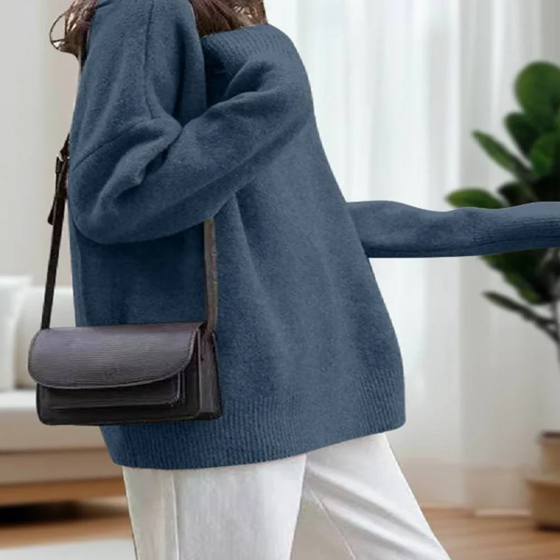 2025 New Women's Turtleneck Sweater Long-Sleeved Thickened Warm Pullover Winter Clothes Woman Casual Simple Knitwear