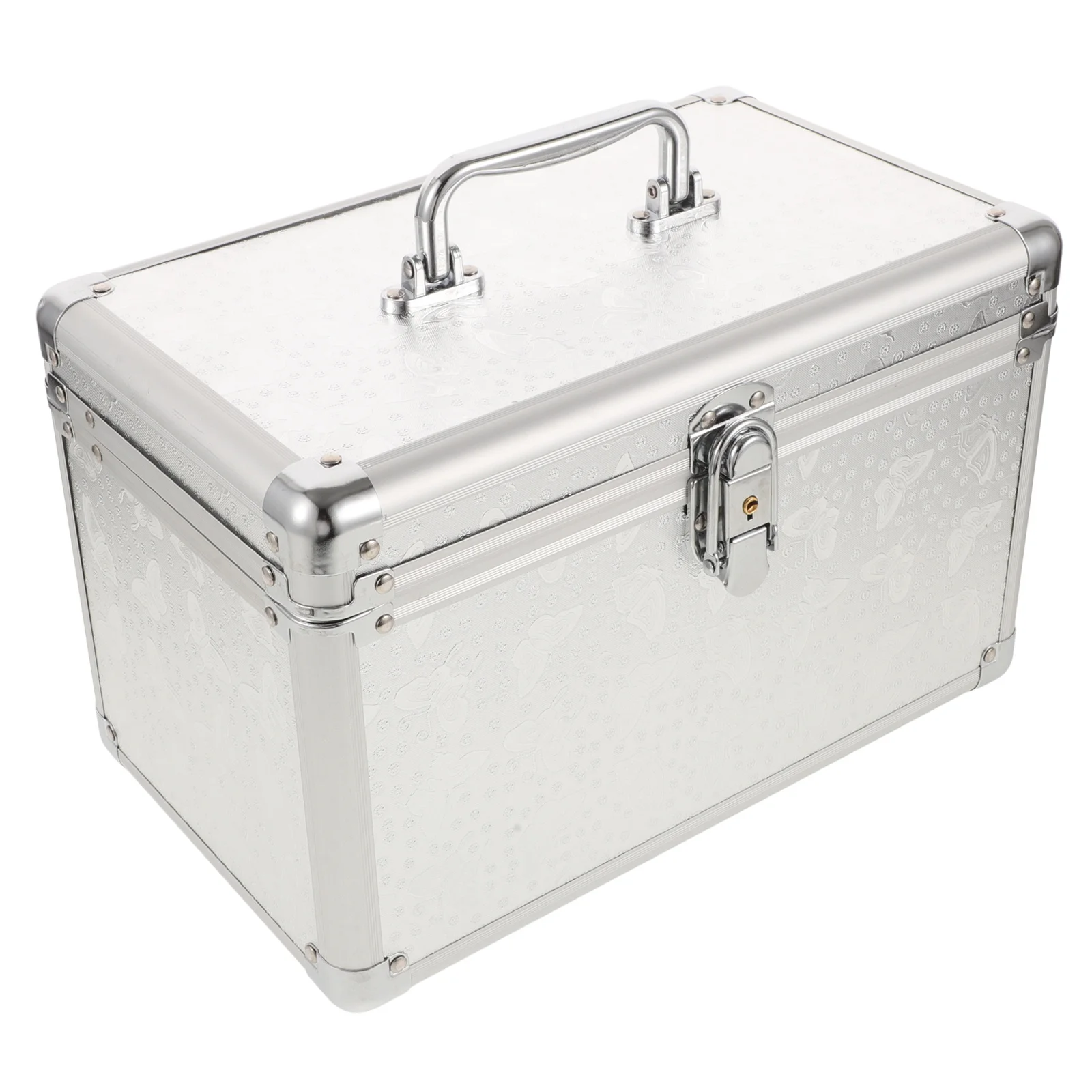 Small Capacity Aluminum Alloy Tool Box Portable Handheld Toolbox Ergonomic Handle Weatherproof Tool Organizer Carrying Box