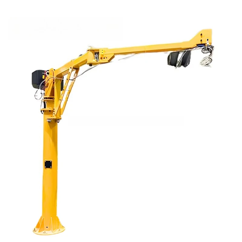 Space Saving Column Mounted Folding Jib Crane Foldable Arm Structure Zero Gravity Hoists Small Space Slewing Jib Cranes