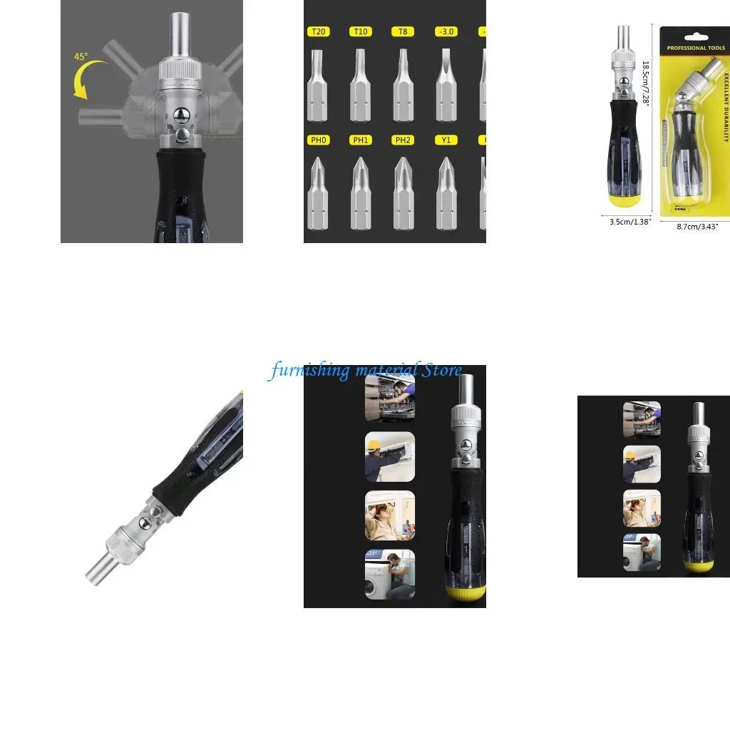 

Y5GD Screwdriver Rod Adjustable Rapid Ratchet Wrench Quick Socket Wrench Tools