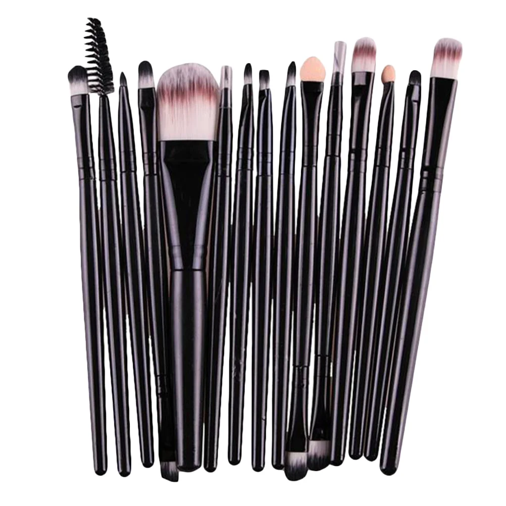 15Pcs Eye Makeup Brush Set Professional Full Kit for Powder Foundation Eyeshadow Blending Liner Lip Application Premium