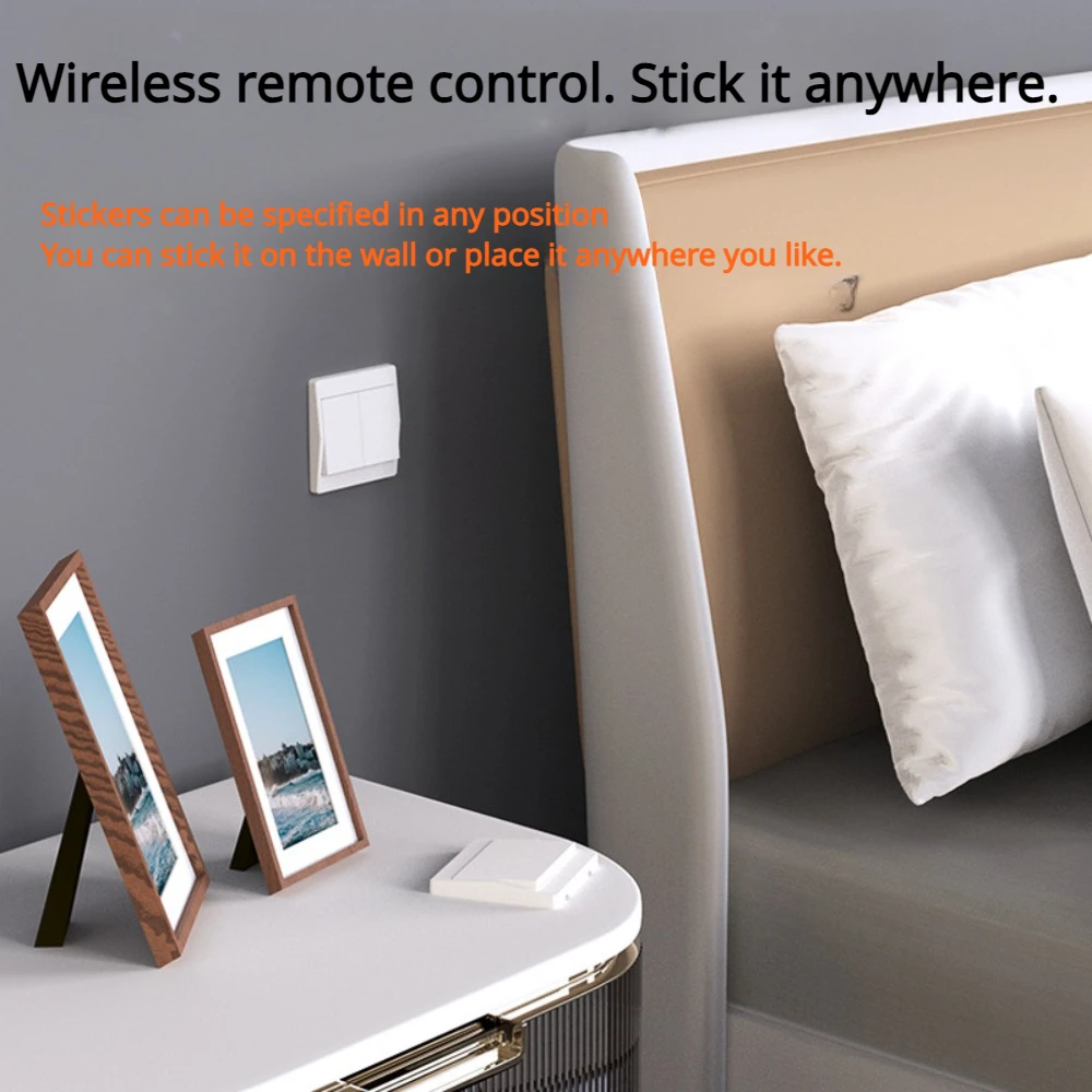 No-Crosstalk Self-generated Wireless Switch with Bezel Remote Control Wall Switch Battery-free Single-control Waterproof Sticker