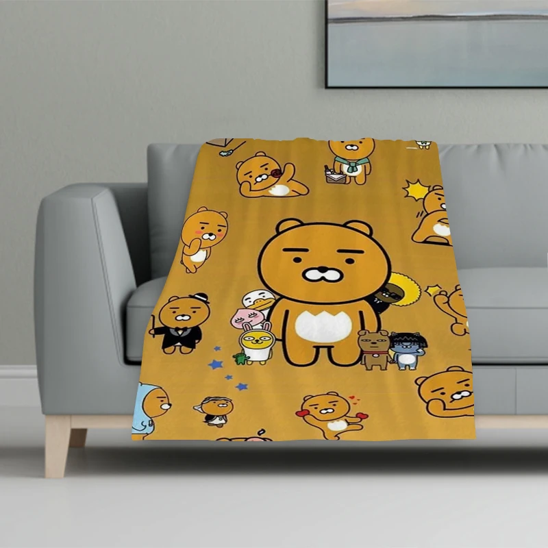 

Bedspread on the Bed K-Kakao Cute Friends Sofa Blankets and Bedspreads Camping Blanket Furry Winter Knee Warm Baby & Throws Home