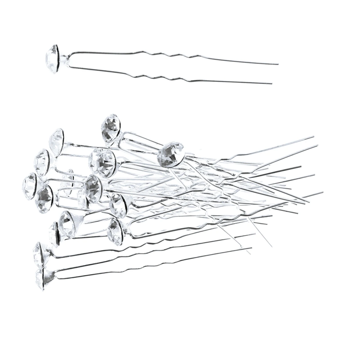 

40pcs Crystal Hairpin U Shape Clip Decorative Large Rhinestones Wedding Bridal Party Prom Fashion Accessories Hair Tool