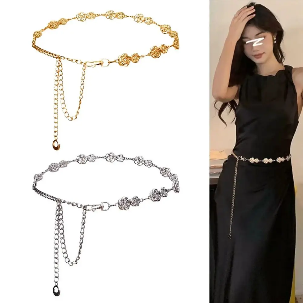 トレンディで多用途なメタルウエストチェーン ​   ゴールド/シルバー調整可能 ​ ヴィンテージウエストアクセサリー ​   レトロ ​ 装飾スカートチェーン ​   女性向け