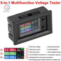 DC4-30V 10A Digital Multimeter, 9-in-1 LCD Voltage/Current/Power/Impedance/Capacity Battery Tester, Energy Meter for Automotive