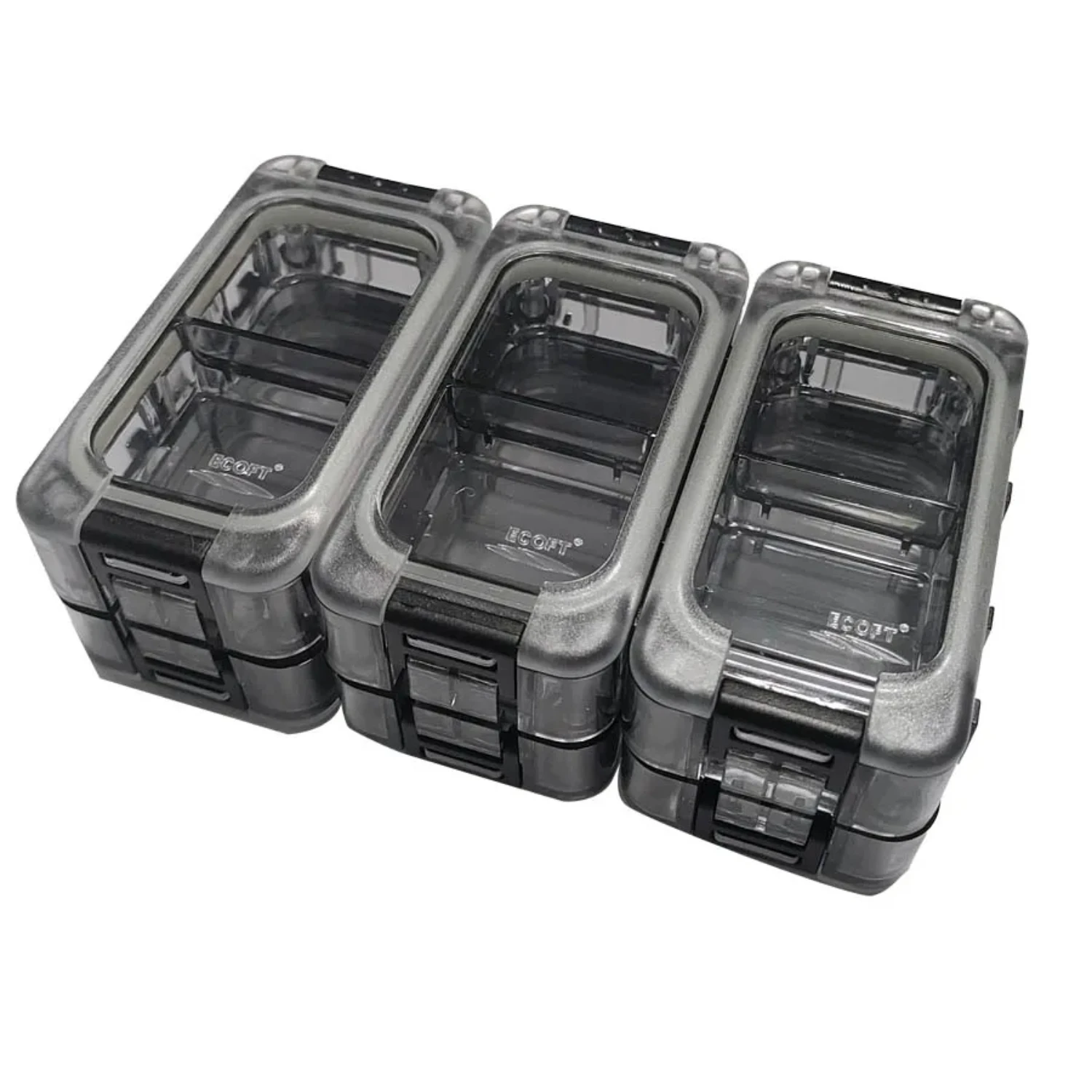 

6Pcs Small Tackle Box 2 Compartments Box Removable Freely Assemble Fish Box Fishing Accessories Hook Bait Organizer Box