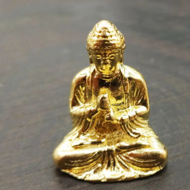 Exquisite Pure Copper Buddha Ornaments Trumpet Home Decoration Shakyamuni Brass Car Statues Bronze Buddha Figurines Gifts