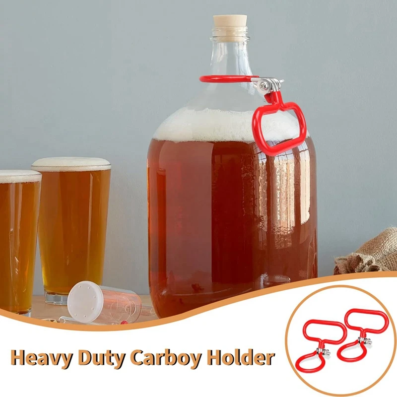 4Pcs Carboy Handle Set, Adjustable Heavy Duty, Portable For Glass Carboys, Essential Wine Accessories